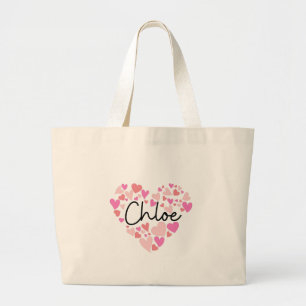 Ik hou van Chloe Grote Tote Bag