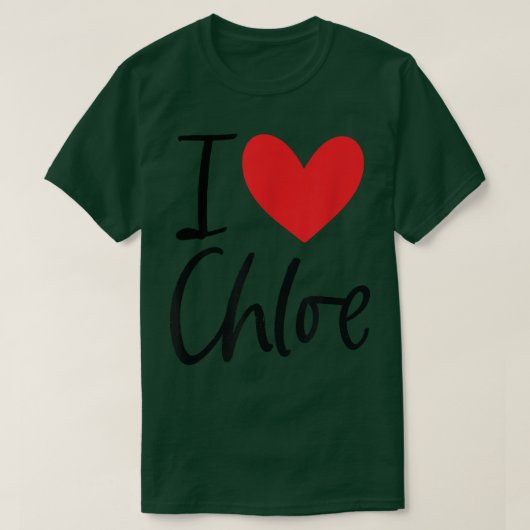 Ik hou van Chloe Name Personalized Girl Woman BFF  T-shirt (Design voorkant)