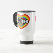 Ik hou van Chloe: regenbooghart Reisbeker (Voorkant links)