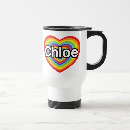 Ik hou van Chloe: regenbooghart Reisbeker (Rechts)