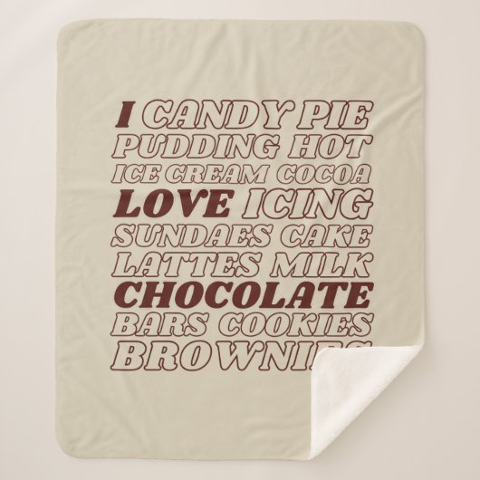 Ik hou van chocolade alles Sherpa Blanket Deken (Voorkant)