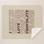 Ik hou van chocolade alles Sherpa Blanket Deken (Voorkant (horizontaal))