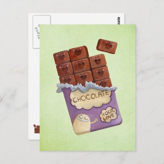 Ik hou van Chocolade Briefkaart (Voorkant / Achterkant)