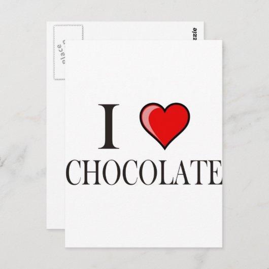 Ik hou van Chocolade Briefkaart (Voorkant / Achterkant)