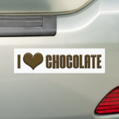 Ik hou van chocolade bumpersticker (Op auto)