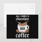 Ik hou van chocolade en koffie briefkaart (Voorkant / Achterkant)