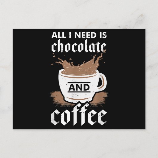 Ik hou van chocolade en koffie briefkaart (Voorkant)