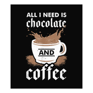 Ik hou van chocolade en koffie foto afdruk
