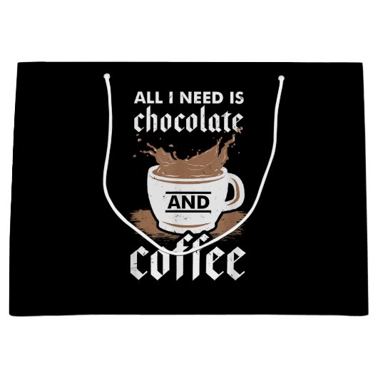 Ik hou van chocolade en koffie groot cadeauzakje (Voorkant)