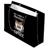 Ik hou van chocolade en koffie groot cadeauzakje (Voorkant Gekanteld)