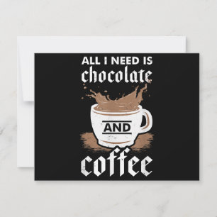 Ik hou van chocolade en koffie kaart