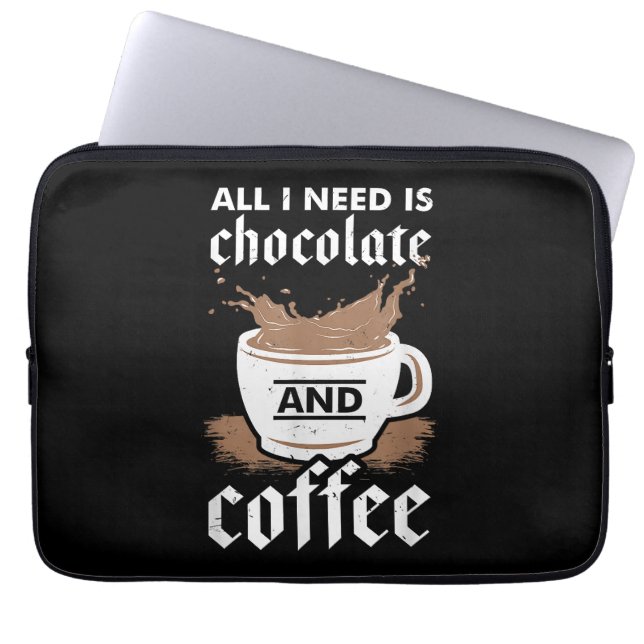 Ik hou van chocolade en koffie laptop sleeve (Voorkant)