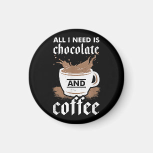 Ik hou van chocolade en koffie magneet