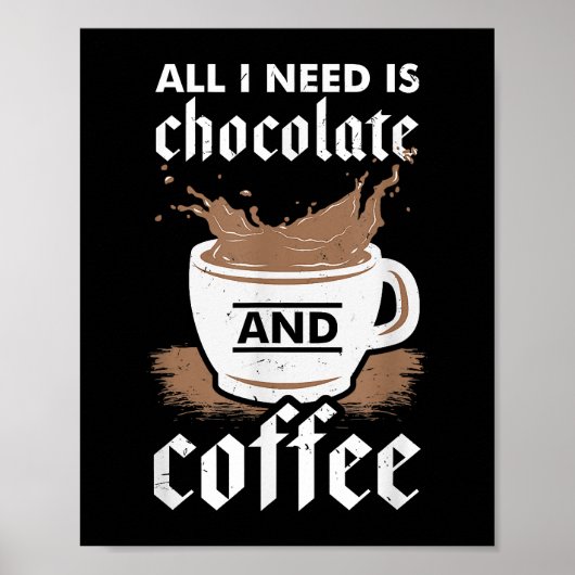 Ik hou van chocolade en koffie poster (Voorkant)