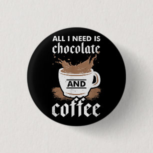Ik hou van chocolade en koffie ronde button 3,2 cm