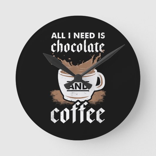 Ik hou van chocolade en koffie ronde klok (Voorkant)