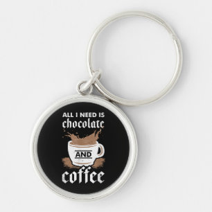 Ik hou van chocolade en koffie sleutelhanger