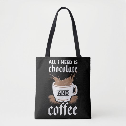 Ik hou van chocolade en koffie tote bag (Voorkant)