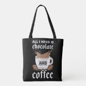 Ik hou van chocolade en koffie tote bag (Achterkant)