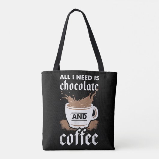 Ik hou van chocolade en koffie tote bag (Achterkant)