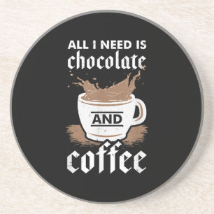 Ik hou van chocolade en koffie zandsteen onderzetter