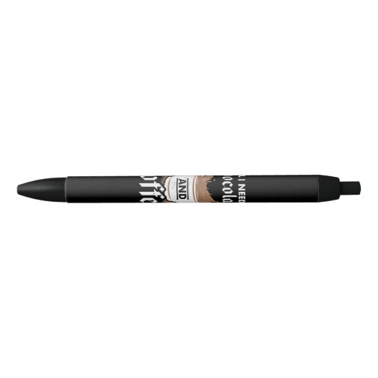 Ik hou van chocolade en koffie zwarte inkt pen (Voorkant)