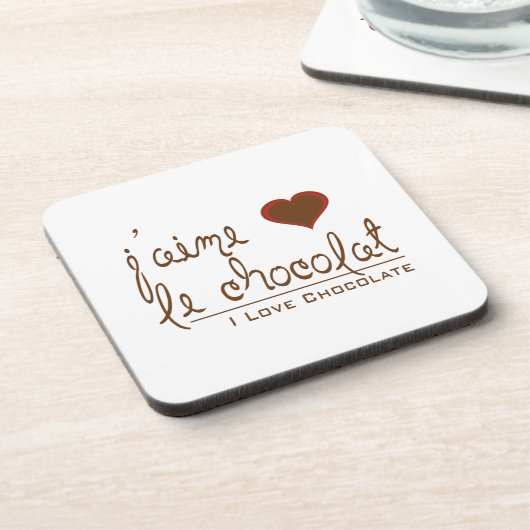 Ik hou van chocolade, in het Frans! Bier Onderzetter (Linkerzijde)