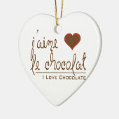 Ik hou van chocolade, in het Frans! Keramisch Ornament (Links)