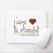Ik hou van chocolade, in het Frans! Muismat (Met muis)
