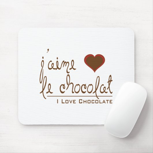 Ik hou van chocolade, in het Frans! Muismat (Met muis)