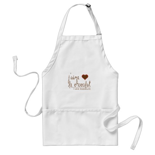 Ik hou van chocolade, in het Frans! Standaard Schort (Voorkant)