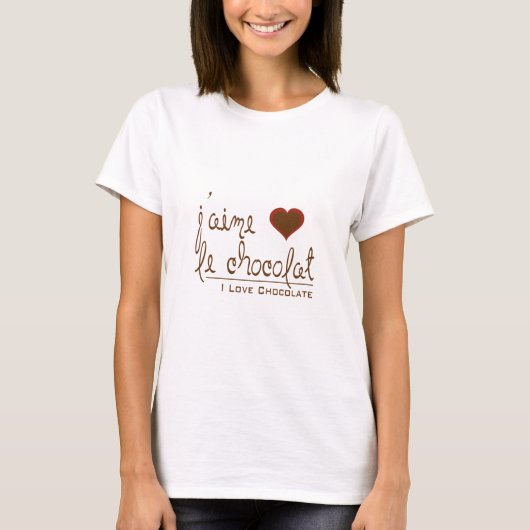 Ik hou van chocolade, in het Frans! T-shirt (Voorkant)