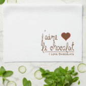 Ik hou van chocolade, in het Frans! Theedoek (Gevouwen)