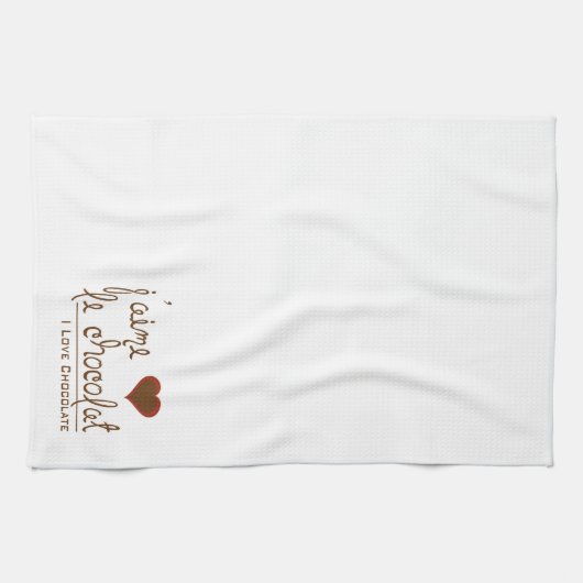 Ik hou van chocolade, in het Frans! Theedoek (Horizontaal)