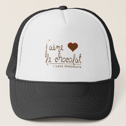 Ik hou van chocolade, in het Frans! Trucker Pet (Voorkant)