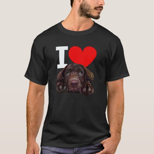Ik hou van Chocolade Lab Bruine Labrador Retriever T-shirt (Voorkant)