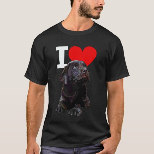 Ik hou van Chocolade Lab Hond Bruine Labrador Retr T-shirt (Voorkant)