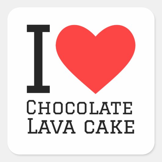 Ik hou van chocolade lava cake vierkante sticker (Voorkant)