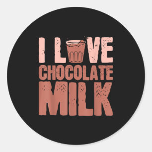 Ik hou van chocolade melk eten eter liefhebber cit ronde sticker