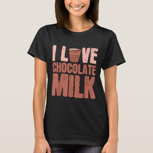 Ik hou van chocolade melk eten eter liefhebber cit t-shirt (Voorkant)