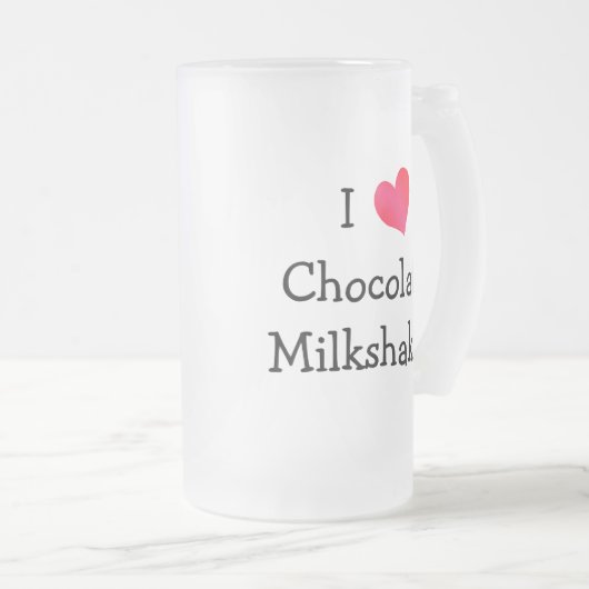 Ik hou van chocolade milkshakes matglas bierpul (Voorkant rechts)