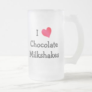 Ik hou van chocolade milkshakes matglas bierpul