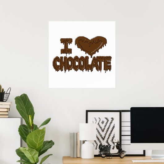 Ik hou van chocolade poster (Thuiskantoor)