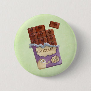 Ik hou van Chocolade Ronde Button 5,7 Cm