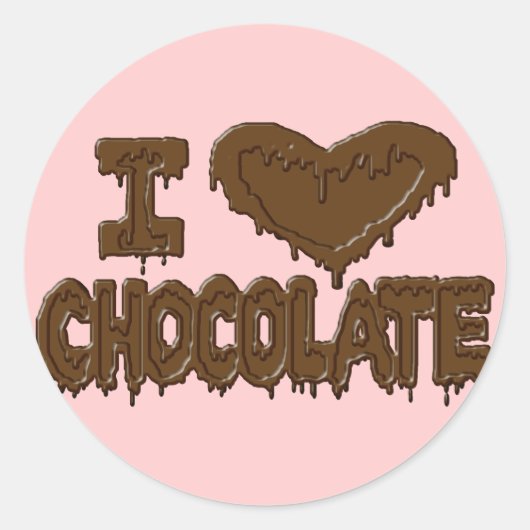 Ik hou van chocolade ronde sticker (Voorkant)
