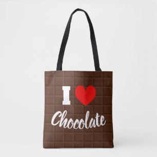 Ik hou van chocolade schattige schouderaccessoire tote bag
