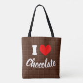 Ik hou van chocolade schattige schouderaccessoire tote bag (Achterkant)