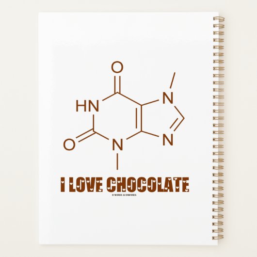 Ik hou van chocolade theobromine moleculaire chemi planner (Achterkant)