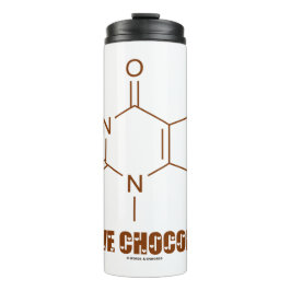 Ik hou van chocolade theobromine moleculaire chemi thermosbeker