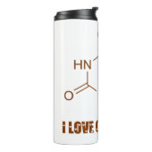Ik hou van chocolade theobromine moleculaire chemi thermosbeker (Gedraaid links)